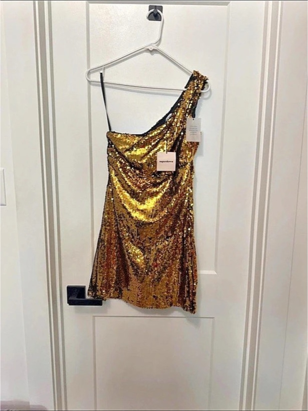 Superdown One Shoulder Sequin Mini Dress - Gold